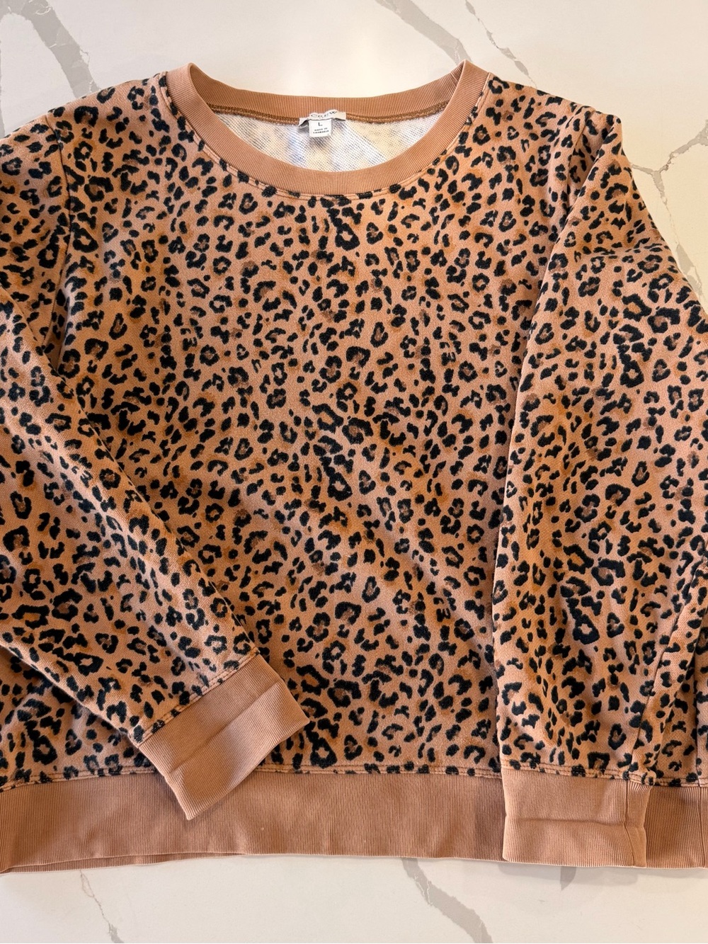 J. Crew Leopard Print Crewneck Sweater - Tan & Black